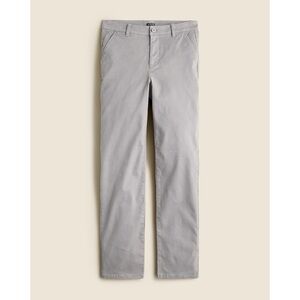 NWT J. Crew Kate Straight-leg Pant in Chino Grey High Rise Cotton Blend Stretch